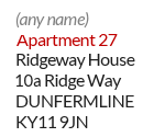 Example of a mailbox ID address in Scotland - Apartment